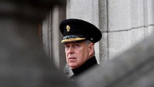 Britain's Prince Andrew, Duke of York, attends a ceremony commemorating the 75th anniversary of the liberation of Bruges on September 7, 2019 in Bruges.