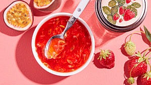 Strawberry-Passion Fruit Freezer Jam
