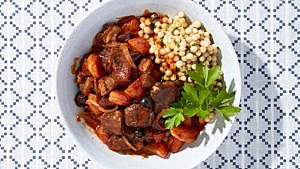 Braised Lamb And Apricots On Lemony Couscous