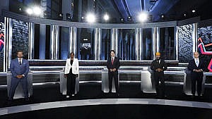 The five leaders at the English language debate