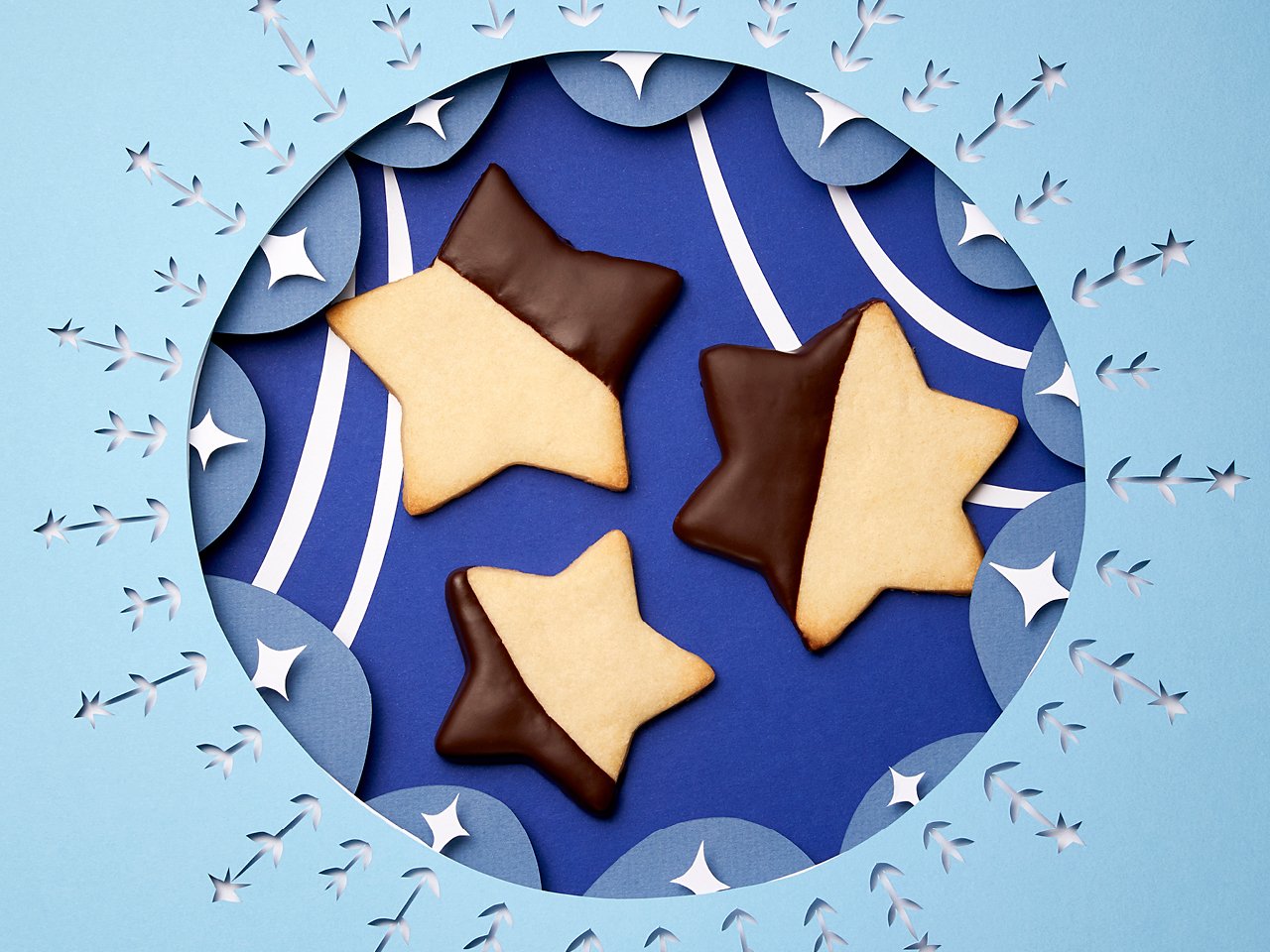 Dutch Bakery & Diner's Chocolate-Dipped Star Cookies