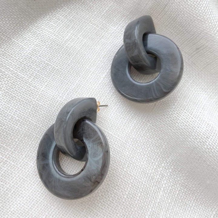 Oak + Fort Marbled Linked Earrings