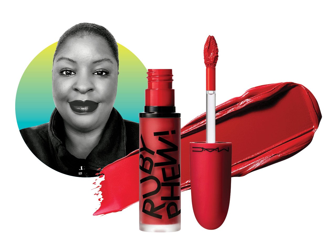 A Chatelaine reader reviews MAC Cosmetics Ruby's Crew Liquid Lipstick in Ruby Phew!