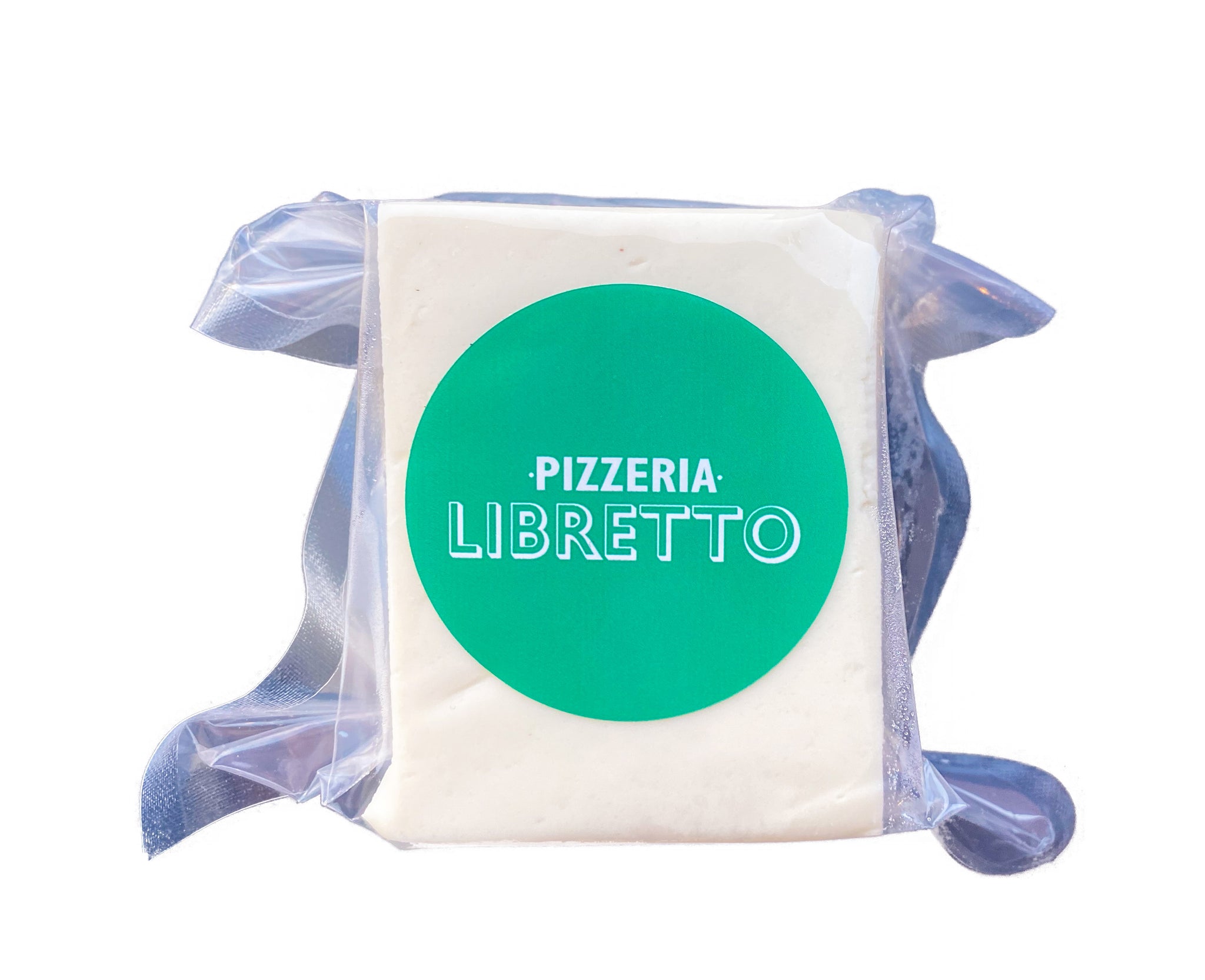 Vegan mozarella cheese in its packaging