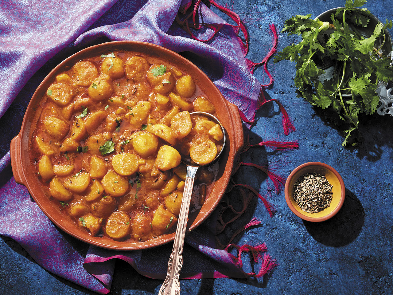 Bedmi Aloo (Spiced Turmeric and Coriander Potato Curry)