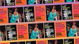 a tiled image of the cover of the book This Woman’s Work: Essays on Music, the documentary Poly Styrene: I Am a Cliché, and the book The First Collection of Criticism by a Living Female Rock Critic