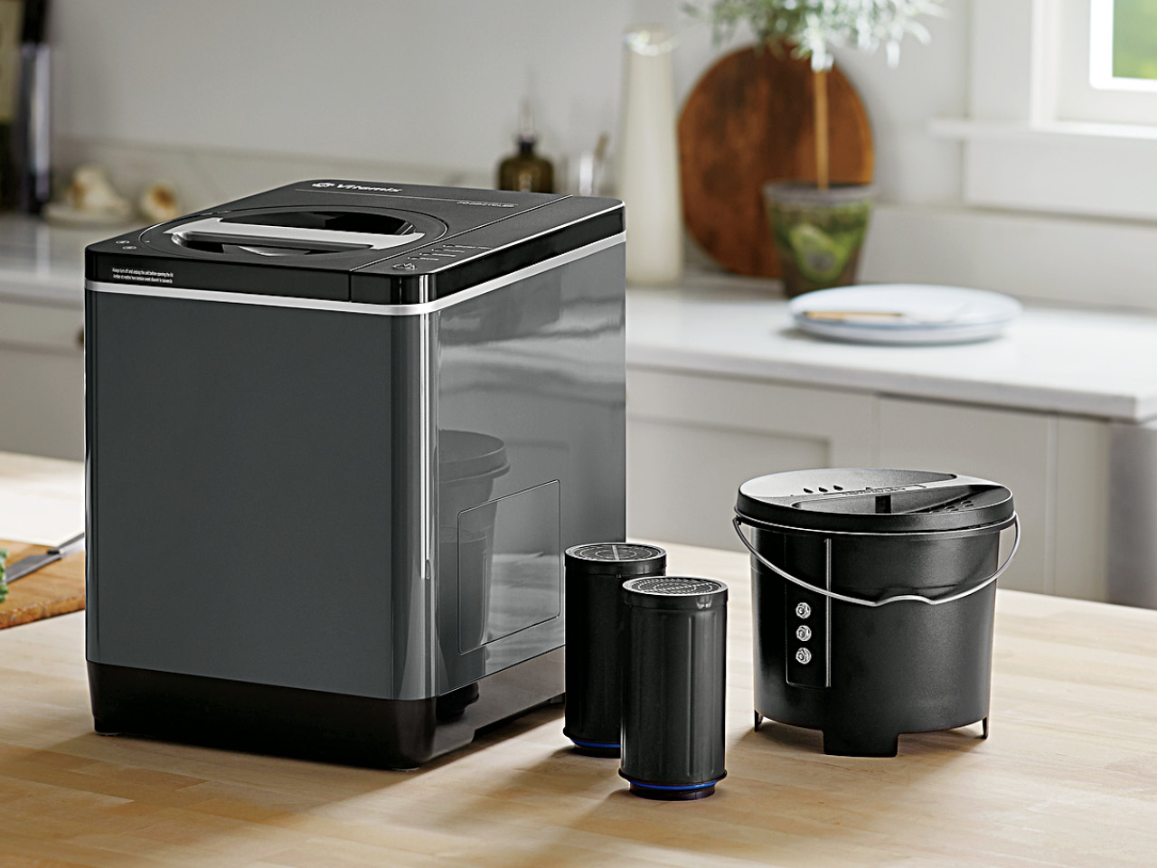 The best countertop composters: the Vitamix Foodcycler resting on a kitchen counter