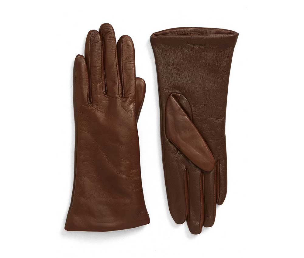 Brown cashmere-lined leather gloves from Nordstrom.