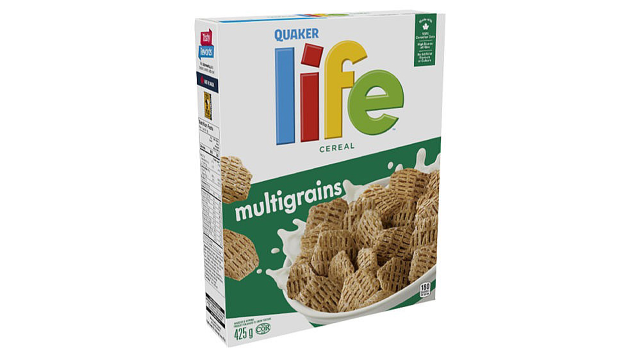 A box of Life cereal on a white background